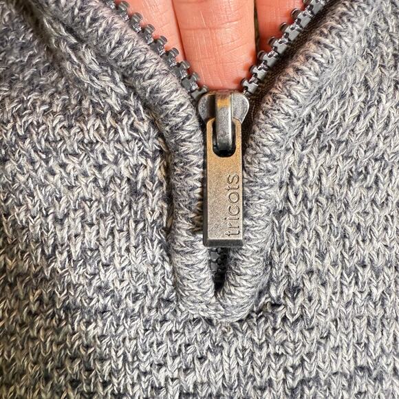 Tricots St. Raphael Men’s Gray 100% Cotton Quarter Zip Sweater Pullover Knit 3X - Picture 4 of 14